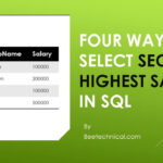 Fours Ways Select Highest Salary,beetechnical.com,Rank in sql,Dense_Rank in sql,Row_Number() in SQL