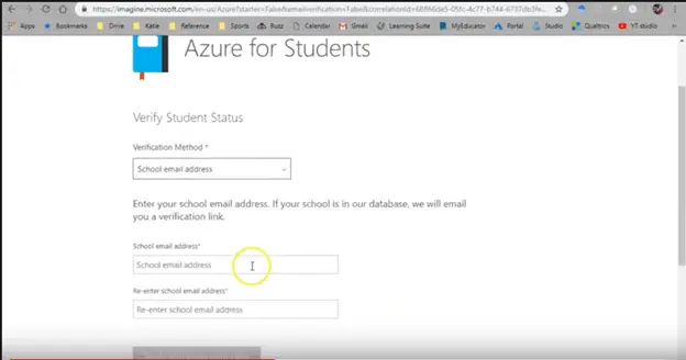Microsoft not accepting some email IDs for Microsoft Azure student account