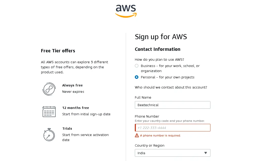 How to Create AWS Free Tier Account Step By Step Guide 2022
