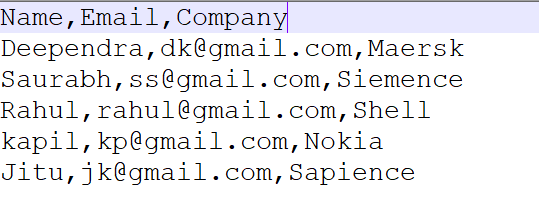 CSV File Format,Read CSV File in Java