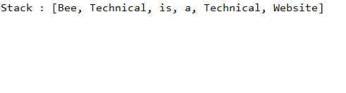 Output of push() operation