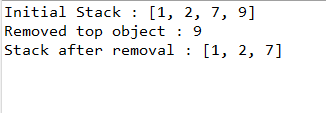Output of pop() function