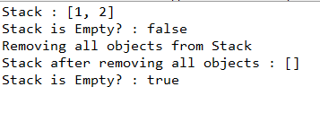 Output for empty() Function