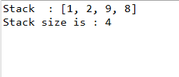 Output of size() function