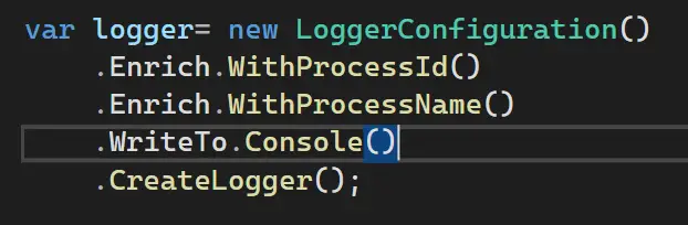  Example of ProcessId and Name Enrichment in .Net Core 